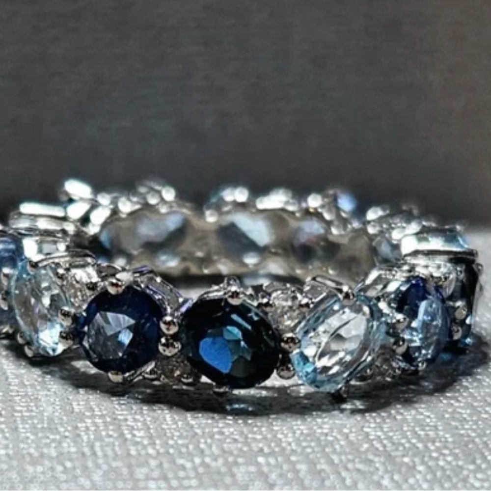 Multi Gemstone Topaz Eternity Ring